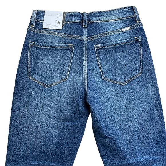 KANCAN JEANS MILAN HIGH RISE MOM SIZE 5/26 DISTRESSED KC9197D RELAXED FIT NWT - Picture 6 of 14